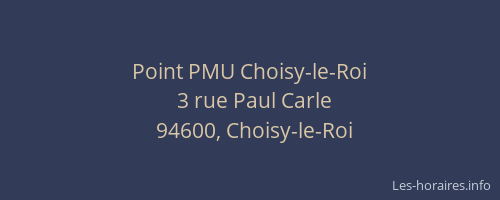 Point PMU Choisy-le-Roi
