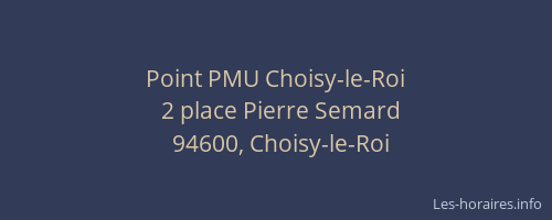 Point PMU Choisy-le-Roi
