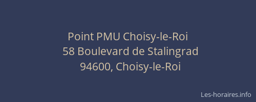 Point PMU Choisy-le-Roi