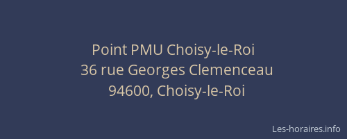 Point PMU Choisy-le-Roi