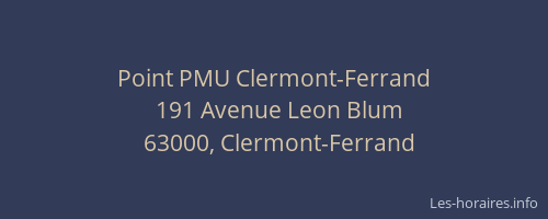 Point PMU Clermont-Ferrand