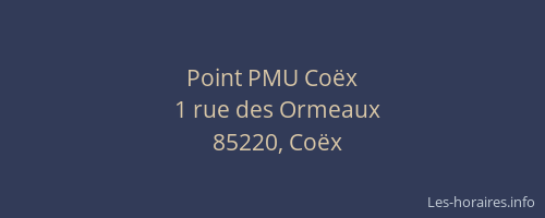 Point PMU Coëx