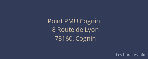 Point PMU Cognin