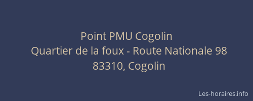 Point PMU Cogolin