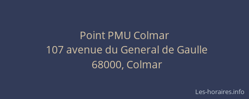 Point PMU Colmar