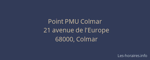 Point PMU Colmar