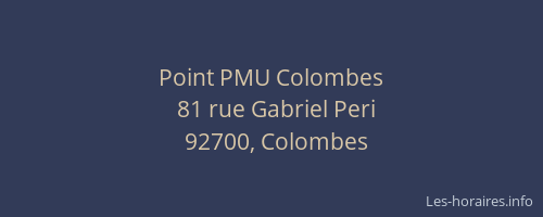 Point PMU Colombes