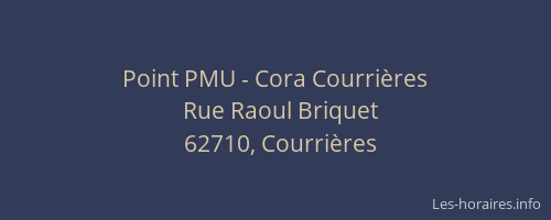 Point PMU - Cora Courrières