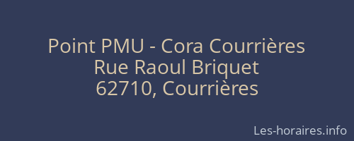 Point PMU - Cora Courrières