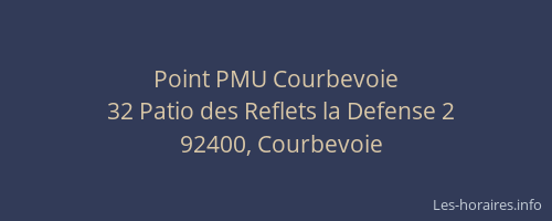 Point PMU Courbevoie