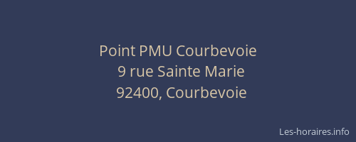 Point PMU Courbevoie