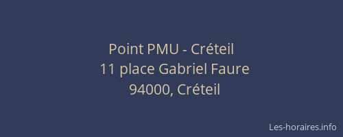 Point PMU - Cr&eacute;teil