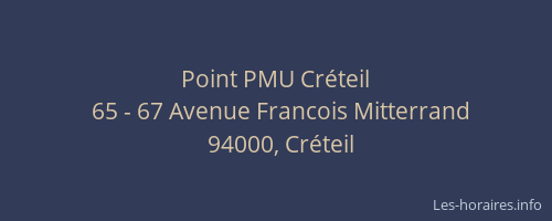 Point PMU Créteil