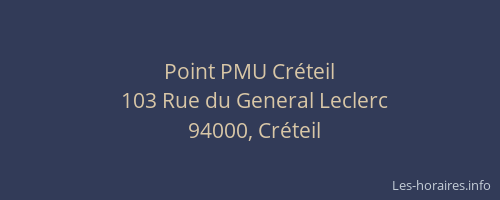 Point PMU Cr&eacute;teil