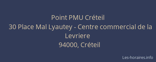 Point PMU Cr&eacute;teil