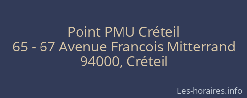 Point PMU Créteil