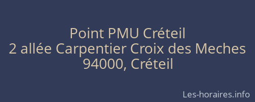 Point PMU Créteil
