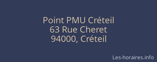 Point PMU Créteil