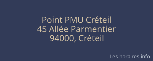 Point PMU Créteil