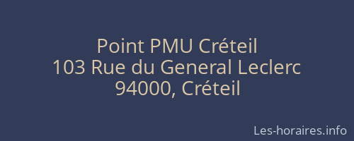 Point PMU Créteil