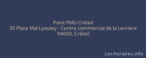 Point PMU Créteil