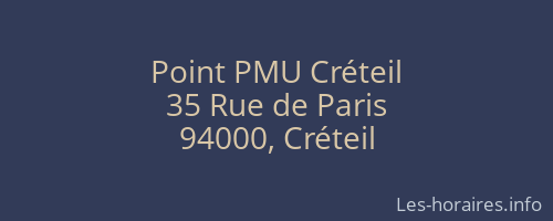 Point PMU Créteil