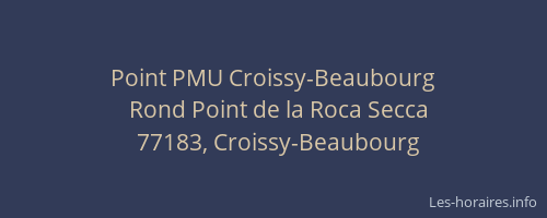 Point PMU Croissy-Beaubourg