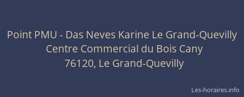 Point PMU - Das Neves Karine Le Grand-Quevilly