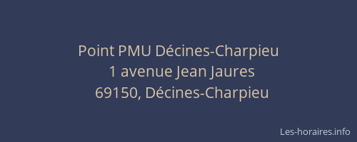 Point PMU Décines-Charpieu