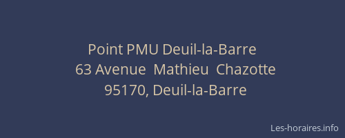 Point PMU Deuil-la-Barre