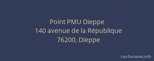 Point PMU Dieppe