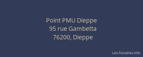 Point PMU Dieppe