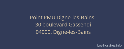 Point PMU Digne-les-Bains