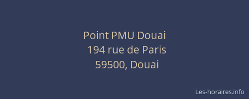 Point PMU Douai