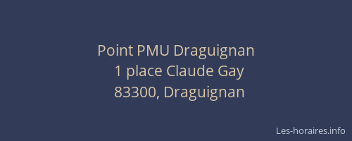 Point PMU Draguignan
