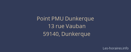 Point PMU Dunkerque