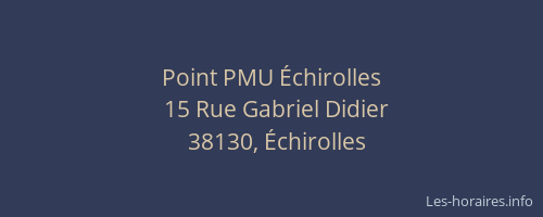 Point PMU &Eacute;chirolles