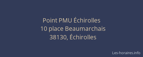 Point PMU &Eacute;chirolles