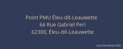 Point PMU Éleu-dit-Leauwette