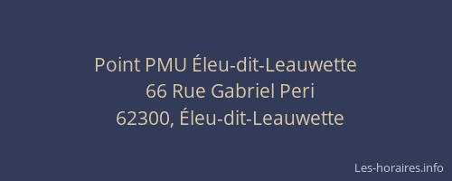 Point PMU &Eacute;leu-dit-Leauwette
