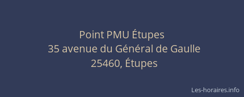 Point PMU &Eacute;tupes