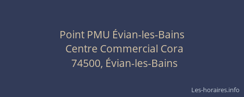 Point PMU &Eacute;vian-les-Bains