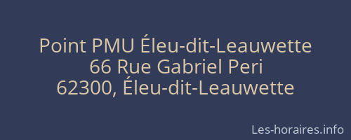 Point PMU Éleu-dit-Leauwette