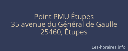 Point PMU Étupes