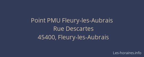 Point PMU Fleury-les-Aubrais