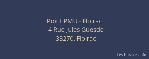 Point PMU - Floirac