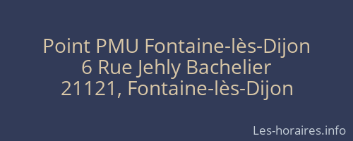 Point PMU Fontaine-lès-Dijon