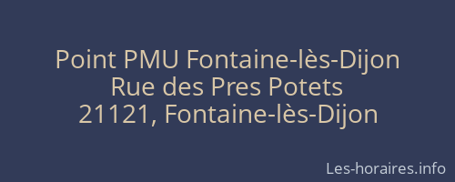 Point PMU Fontaine-lès-Dijon
