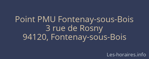 Point PMU Fontenay-sous-Bois