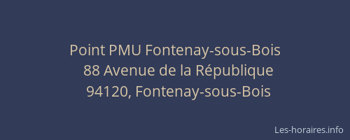 Point PMU Fontenay-sous-Bois